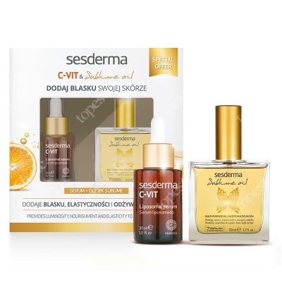 Sesderma C-VIT Liposomal Serum + Sublime Oil ZESTAW Serum liposomowe 30 ml + Mieszanka olejków 50 ml