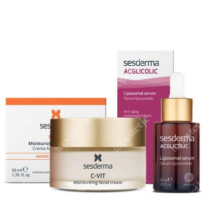 Sesderma C-VIT Moisturizing Facial Cream + Acglicolic ZESTAW Krem nawilżający 50 ml + Serum Liposomowe 30 ml