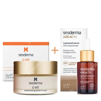 Sesderma C-VIT Moisturizing Facial Cream + Azelac RU serum ZESTAW Krem nawilżający 50 ml + Serum liposomowe 30 ml