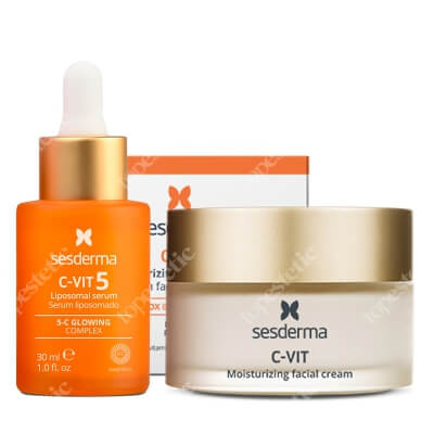 Sesderma C-VIT Moisturizing Facial Cream + C-VIT 5 Liposomal Serum ZESTAW Krem nawilżający 50 ml + Serum do twarzy z witaminą C 30 ml