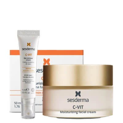 Sesderma C-VIT Moisturizing Facial Cream + Eye Contour Cream ZESTAW Krem nawilżający 50 ml + Krem pod oczy 15 ml