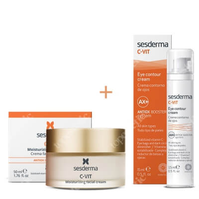 Sesderma C-VIT Moisturizing Facial Cream + Eye Contour Cream ZESTAW Krem nawilżający 50 ml + Krem pod oczy 15 ml