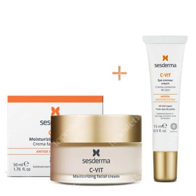 Sesderma C-VIT Moisturizing Facial Cream + Eye Contour Cream ZESTAW Krem nawilżający 50 ml + Krem pod oczy 15 ml