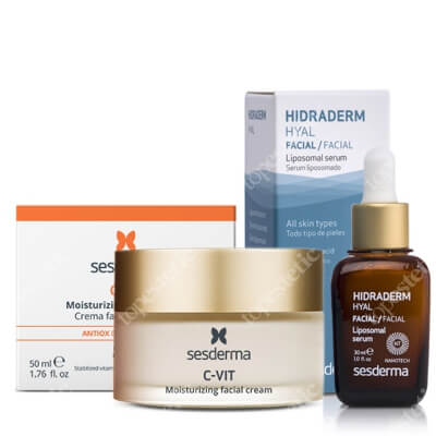 Sesderma C-VIT Moisturizing Facial Cream + Hidraderm Hyal Liposomal Serum ZESTAW Krem nawilżający 50 ml + Serum 30 ml