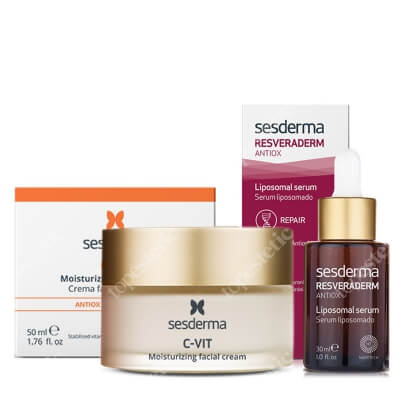 Sesderma C-VIT Moisturizing Facial Cream + Resveraderm Liposomal Serum ZESTAW Krem nawilżający 50 ml + Serum liposomowe 30 ml