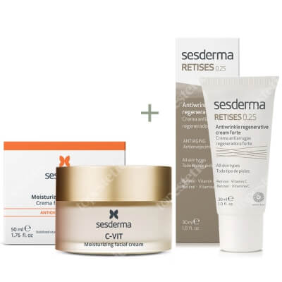 Sesderma C-VIT Moisturizing Facial Cream + Retises 0,25% ZESTAW Krem nawilżający 50 ml + Regenerujący krem przeciwzmarszczkowy 30 ml