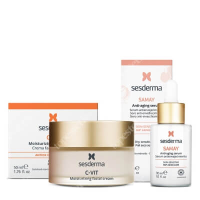 Sesderma C-VIT Moisturizing Facial Cream + Samay Anti Aging Serum ZESTAW Krem nawilżający 50 ml + Serum przeciwstarzeniowe 30 ml