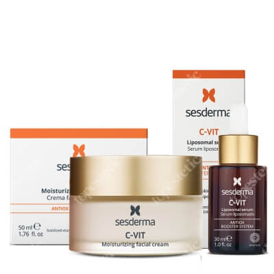 Sesderma C-VIT Moisturizing Facial Cream + Serum ZESTAW Krem nawilżający 50 ml + Serum liposomowe 30 ml