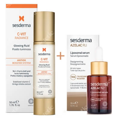 Sesderma C-VIT Radiance + Azelac RU Serum ZESTAW Krem rozświetlający 50 ml + Serum liposomowe 30 ml