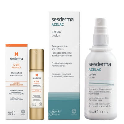 Sesderma C-VIT Radiance + Azelac ZESTAW Krem rozświetlający 50 ml + Emulsja (głowa, twarz, ciało) 100 ml
