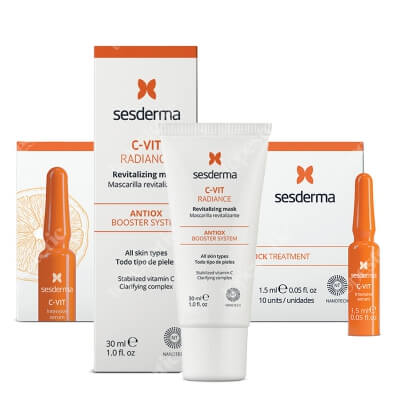 Sesderma C-VIT Radiance + C-VIT Intensive Serum ZESTAW Rewitalizująca maska 30 ml + Intensywne Serum 12% Ampułki 10 x 1,5 ml