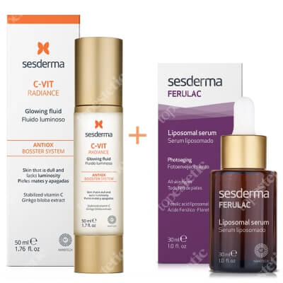 Sesderma C-VIT Radiance + Ferulac Serum ZESTAW Krem rozświetlający 50 ml + Serum liposomowe 30 ml