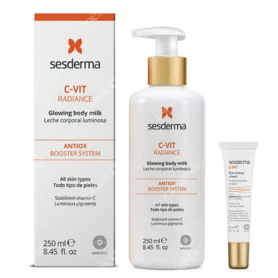Sesderma C-VIT Radiance Glowing Body Milk + C-VIT Eye Contour Cream ZESTAW Rozświetlające mleczko do ciała 250 ml + Krem pod oczy 15 ml