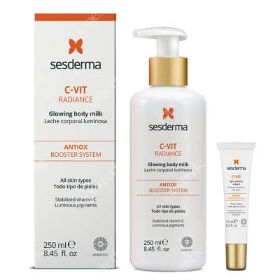 Sesderma C-VIT Radiance Glowing Body Milk + C-VIT Eye Contour Cream ZESTAW Rozświetlające mleczko do ciała 250 ml + Krem pod oczy 15 ml