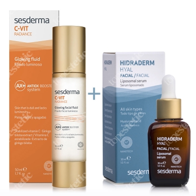 Sesderma C-VIT Radiance + Hidraderm Hyal Serum ZESTAW Krem rozświetlający 50 ml + Serum 30 ml