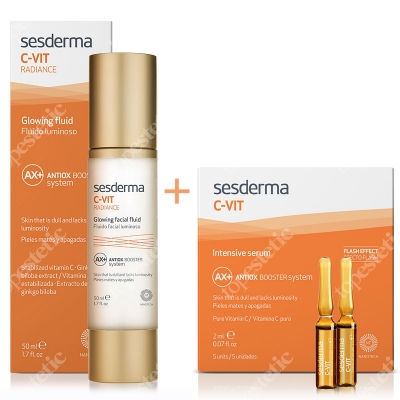 Sesderma C-VIT Radiance + Intensive Serum ZESTAW Krem rozświetlający 50 ml + Intensywne Serum 12% Ampułki 5 x 2 ml