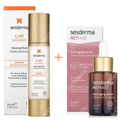 Sesderma C-VIT Radiance + Reti Age Serum ZESTAW Krem rozświetlający 50 ml + Serum przeciwzmarszczkowe 30 ml