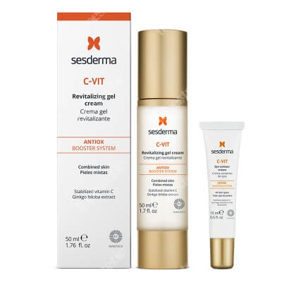 Sesderma C Vit Revitalizing Gel Cream + C-VIT Eye Contour Cream ZESTAW Krem żel 50 ml + Krem pod oczy 15 ml