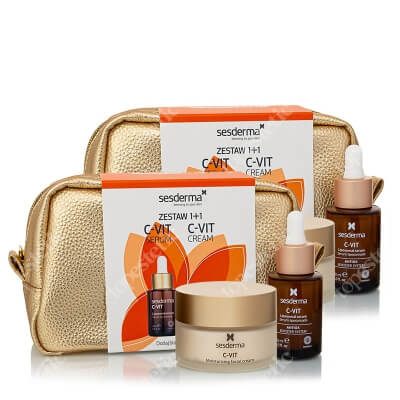 Sesderma C-VIT Serum + Moisturizing Facial Cream x 2 ZESTAW Serum liposomowe 30 ml + Krem nawilżający 50 ml + Kosmetyczka x 2