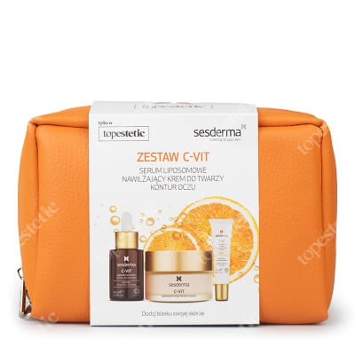 Sesderma C-VIT ZESTAW Krem nawilżający 50 ml + Serum liposomowe 30 ml + Krem pod oczy 15 ml + Pomarańcz C-Vit 1 szt