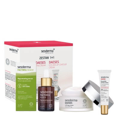 Sesderma Daeses Lifting Cream + Daeses Eye and Lip Contour Cream + Factor G - Rejuvenating Serum ZESTAW ZESTAW Krem liftingujący 50 ml + Krem kontur oczu i ust 15 ml Kartonik + Serum z pęcherzykami lipidowymi 30 ml
