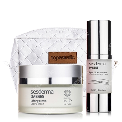 Sesderma Daeses Lifting Cream + Eye and Lip Contour Cream + Kosmetyczka ZESTAW Krem liftingujący 50 ml + Krem kontur oczu i ust 30 ml + Kosmetyczka