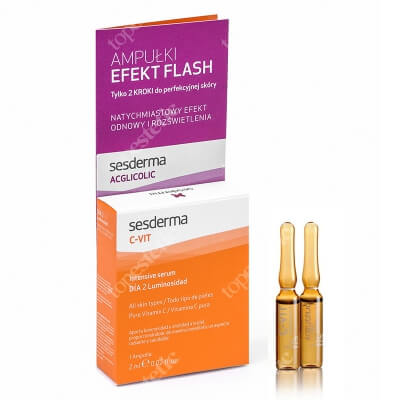 Sesderma Efekt Flash - Acglicolic Classic + C-VIT Intensive Serum ZESTAW Ampułka o silnym działaniu przeciwstarzeniowym 2 ml + Ampułka intensywne serum C-VIT 12% 2 ml