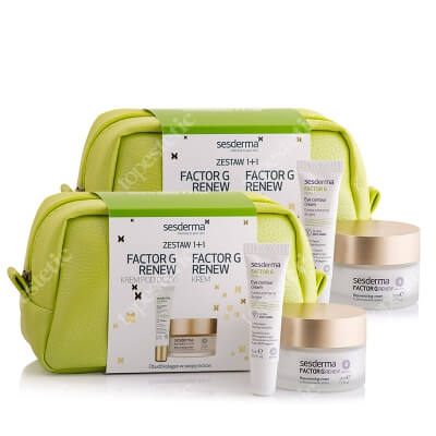 Sesderma Factor G - Rejuvenating Cream + Eye Contour Gel Factor G x 2 ZESTAW Regenerujący krem przeciwstarzeniowy 50 ml + Krem pod oczy 15 ml + Kosmetyczka x 2