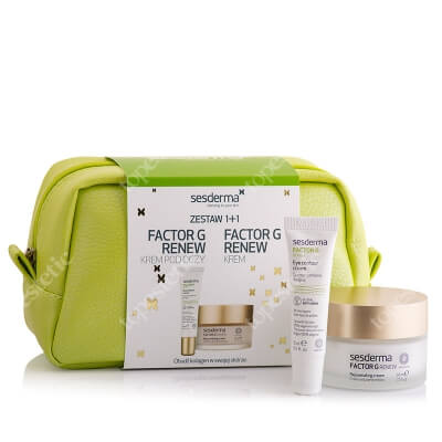Sesderma Factor G - Rejuvenating Cream + Eye Contour Gel Factor G ZESTAW Regenerujący krem przeciwstarzeniowy 50 ml + Krem pod oczy przeciwstarzeniowy 15 ml + Kosmetyczka