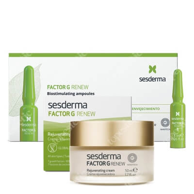 Sesderma Factor G - Rejuvenating Cream + Factor G Biostimulating Ampoules ZESTAW Regenerujący krem przeciwstarzeniowy 50 ml + Ampułki biostymulujące 7 x 1,5ml