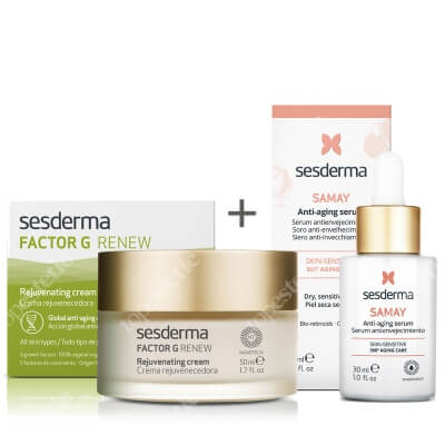 Sesderma Factor G - Rejuvenating Cream + Samay Anti Aging Serum ZESTAW Regenerujący krem przeciwstarzeniowy 50 ml + Serum przeciwstarzeniowe 30 ml