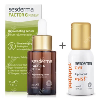Sesderma Factor G - Rejuvenating Serum + C-VIT Liposomal Mist ZESTAW Serum z pęcherzykami lipidowymi 30 ml + Mgiełka rozświetlająca 30 ml