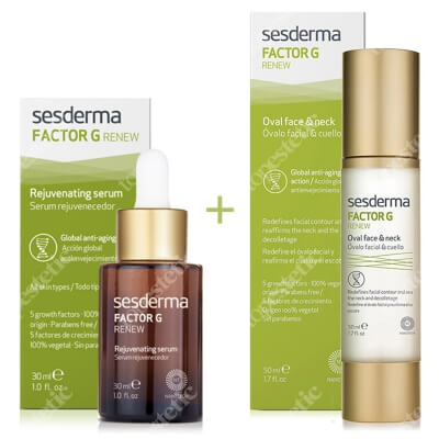 Sesderma Factor G - Rejuvenating Serum + Oval Face & Neck - Factor G ZESTAW Serum z pęcherzykami lipidowymi 30 ml + Krem na dekolt i szyję 50 ml