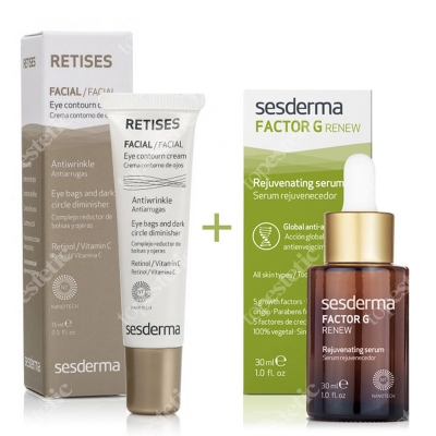 Sesderma Factor G - Rejuvenating Serum + Retises 0,05% ZESTAW Serum z pęcherzykami lipidowymi 30 ml + Przeciwzmarszczkowy krem pod oczy 15 ml