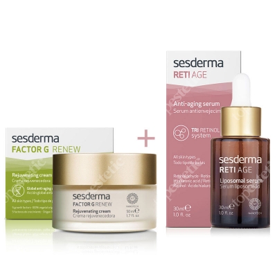 Sesderma Factor G Cream + Reti Age serum ZESTAW Regenerujący krem przeciwstarzeniowy 50 ml + Serum przeciwzmarszczkowe 30 ml