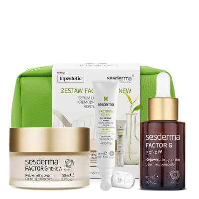Sesderma Factor G Set ZESTAW Regenerujący krem przeciwstarzeniowy 50 ml + Serum z pęcherzykami lipidowymi 30 ml + Przeciwstarzeniowy krem pod oczy 15 ml