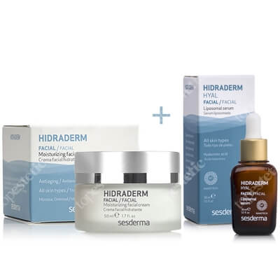 Sesderma Hidraderm + Hidraderm Hyal Liposomal Serum ZESTAW Nawilżający krem do twarzy 50 ml + Serum 30 ml