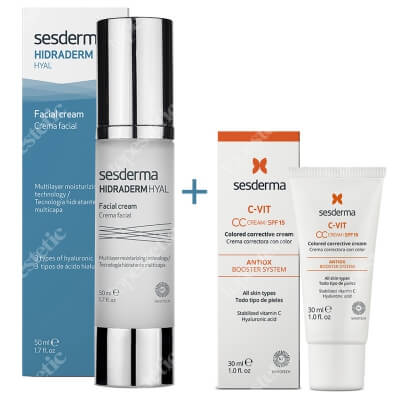 Sesderma Hidraderm Hyal + C Vit CC Cream SPF 15 ZESTAW Krem do twarzy 50 ml + Krem CC z ochroną 30 ml