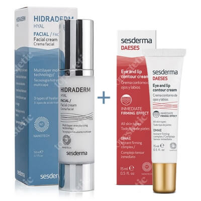 Sesderma Hidraderm Hyal + Daeses Eye and Lip Contour Cream ZESTAW Krem do twarzy 50 ml + Krem kontur oczu i ust 15 ml