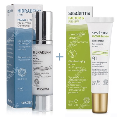 Sesderma Hidraderm Hyal + Eye Contour Gel Factor G ZESTAW Krem do twarzy 50 ml + Krem pod oczy 15 ml