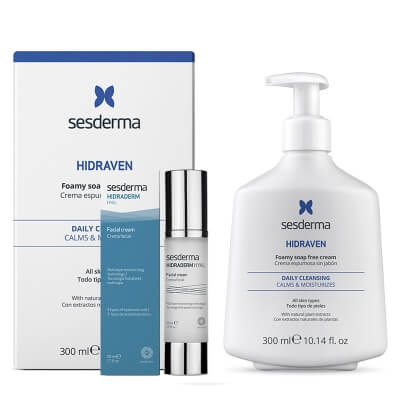 Sesderma Hidraderm Hyal + Hidraven ZESTAW Krem do twarzy 50 ml + Pienisty krem 300 ml