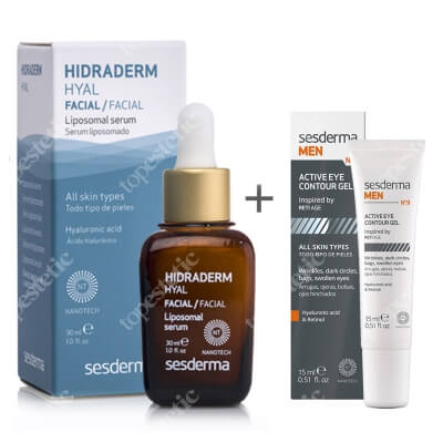 Sesderma Hidraderm Hyal Liposomal Serum + MEN N9 Active Eye Contour Gel ZESTAW Serum 30 ml + Żel pod oczy dla mężczyzn 15 ml