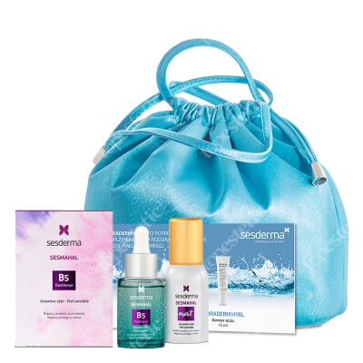 Sesderma Hidraderm Hyal + Sesmahal B5 - Panthenol + Sesmahal Mist ZESTAW Odżywczy krem do twarzy 50 ml + Krem pod oczy 15 ml + Liposomane serum z witaminą B5, 30 ml + Mgiełka 30 ml