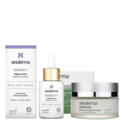 Sesderma Hidraloe + Serenity Night Serum ZESTAW Nawilżający krem do twarzy 50 ml + Serum liposomowe 30 ml