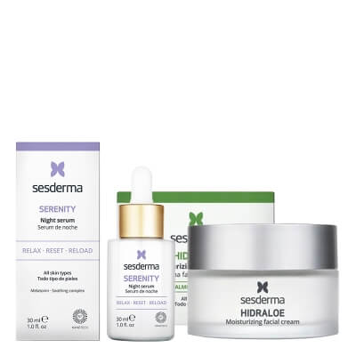 Sesderma Hidraloe + Serenity Night Serum ZESTAW Nawilżający krem do twarzy 50 ml + Serum liposomowe 30 ml