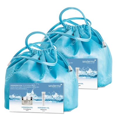 Sesderma Hydraderm Hyal x 2 ZESTAW Odżywczy krem do twarzy 50 ml + Krem pod oczy 15 ml + Woreczek x 2
