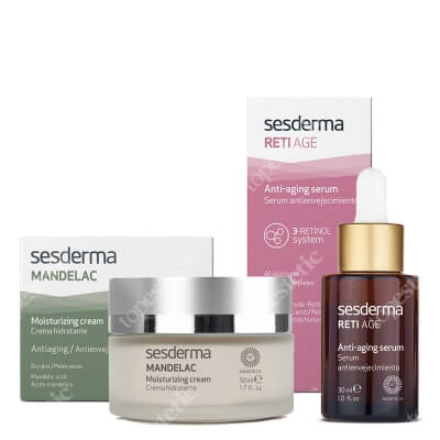 Sesderma Mandelac Cream+ Reti Age Serum ZESTAW Krem nawilżający 50 ml + Serum przeciwzmarszczkowe 30 ml