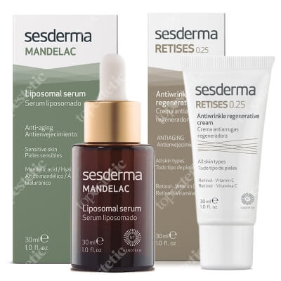 Sesderma Mandelac Liposomal Serum + Retises 0,25% ZESTAW Serum liposomowe 30 ml + Regenerujący krem przeciwzmarszczkowy 30 ml