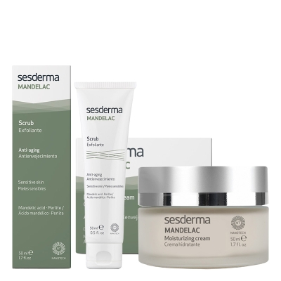 Sesderma Mandelac Scrub + Mandelac ZESTAW Peeling 50 ml + Krem nawilżający 50 ml