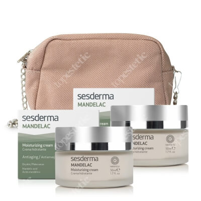 Sesderma Mandelac x 2 + Kosmetyczka ZESTAW Krem nawilżający 50 ml x 2 + Beżowa błyszcząca 1 szt